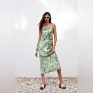 Zara Printed Midi Dress S